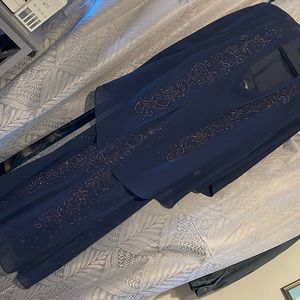 Navy blue knee length dress